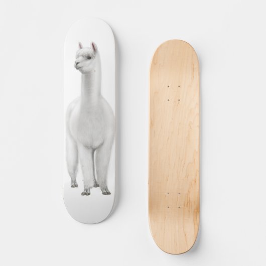 Het witte alpaca skateboard (Voorkant)