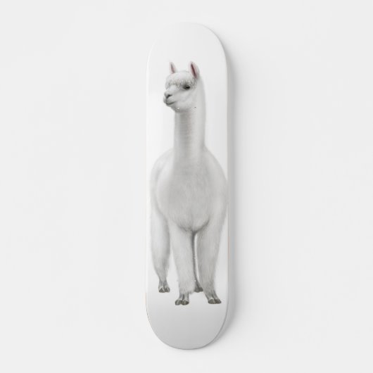 Het witte alpaca skateboard (Voorkant)