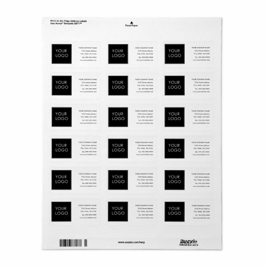 Het witte Bedrijfs Moderne Adres van de Terugkeer Etiket (Full Sheet)