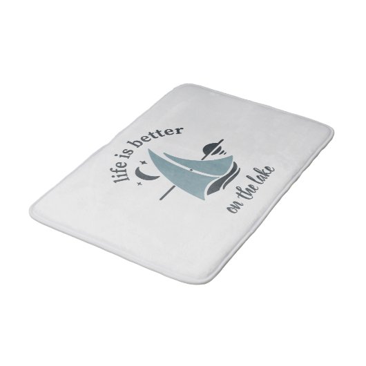 Het witte blauwe leven is beter op het meer badmat (Gekanteld)