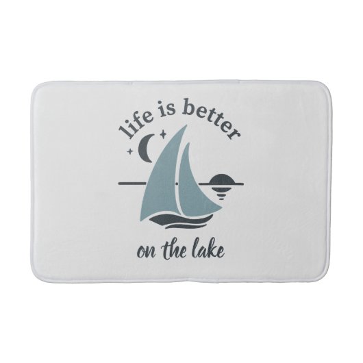Het witte blauwe leven is beter op het meer badmat (Voorkant)