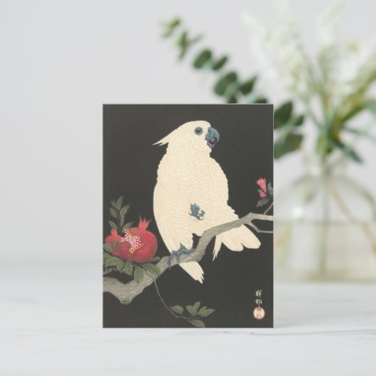 Het witte Briefkaart van de Kunst van de Kaketoe (Staand voorkant)