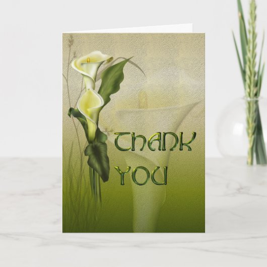 Het witte Calla Huwelijk dankt u Bedankkaart (Voorkant)