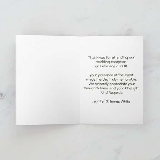 Het witte Calla Huwelijk dankt u Bedankkaart (Binnen)