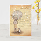 Het witte Denken van de Symfonie van de Regen aan Kaart (Gele Bloem)