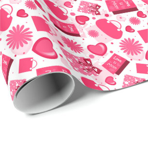 Het witte en Rode Naadloze Patroon van de Cadeaupapier