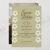 Het Witte Florale Berichten van het Manuscript van Kaart (Voorkant / Achterkant)