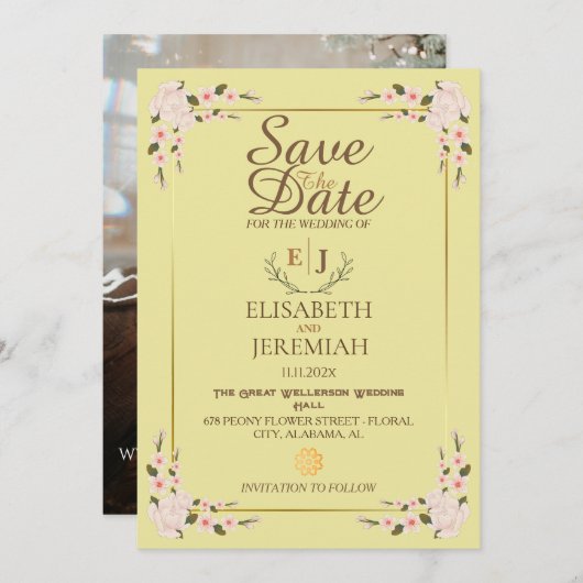 Het Witte Florale Berichten van het Manuscript van Kaart (Voorkant / Achterkant)