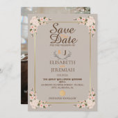 Het Witte Florale Berichten van het Manuscript van Kaart (Voorkant / Achterkant)