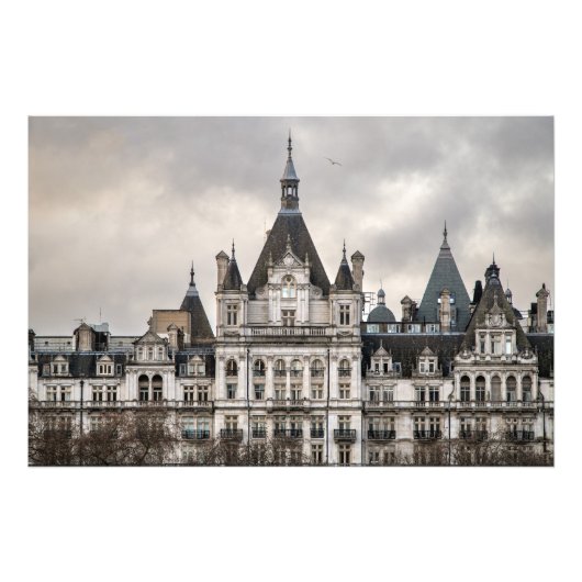 Het witte gebouw in Londen Foto Afdruk (Voorkant)