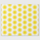 Het witte gele zonnepatroon is fijn cadeaupapier (Vlak)