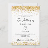 Het witte goudhandschrift van het huwelijk elegant kaart (Voorkant)