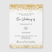 Het witte goudhandschrift van het huwelijk elegant magnetische uitnodiging (Voorkant)