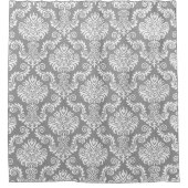 Het witte & grijze Patroon van de Damasvraag {kies Douchegordijn (Voorkant)