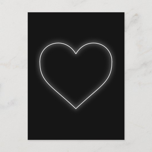 Het witte Hart van het Neon - Liefde Valentijns Feestdagenkaart (Voorkant)