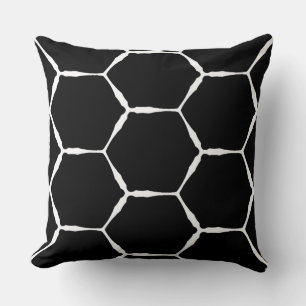 Het witte Hexagon-draadmodel Kussen