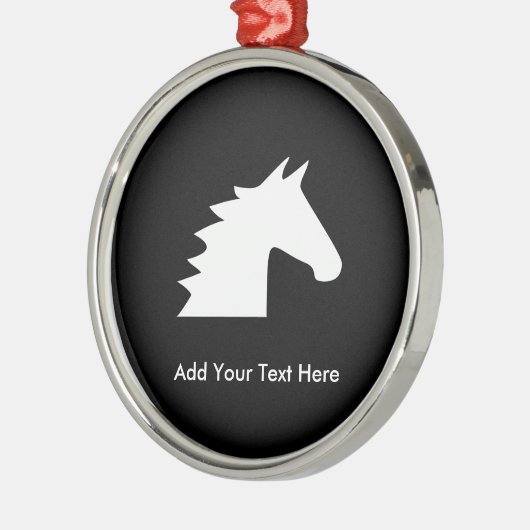 Het witte Hoofd van het Paard Metalen Ornament (Links)