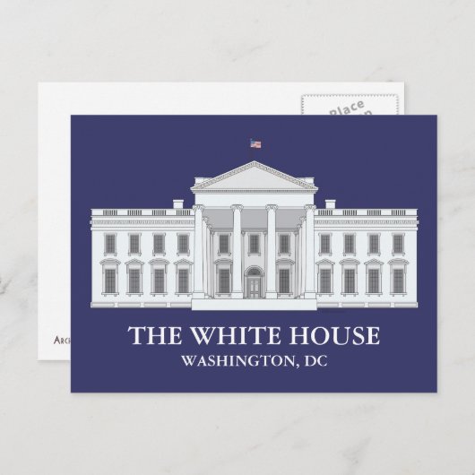 Het Witte Huis Blauwe Briefkaarten (Voorkant / Achterkant)
