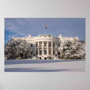 Het Witte Huis in de Winter Poster