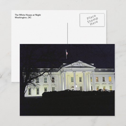 Het Witte Huis in Night Washington DC 002 Briefkaart (Voorkant / Achterkant)