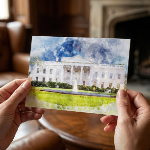 Het Witte Huis in Washington DC Aquarel Briefkaart