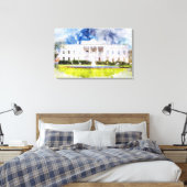 Het Witte Huis in Washington DC Aquarel Canvas Afdruk (Insitu (Slaapkamer))