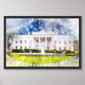 Het Witte Huis in Washington DC Aquarel Foto Afdruk