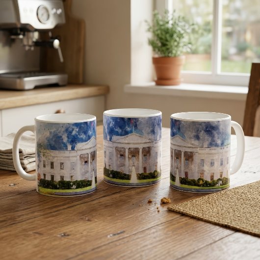 Het Witte Huis in Washington DC Aquarel Koffiemok