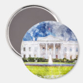 Het Witte Huis in Washington DC Aquarel Magneet (Voorkant / Achterkant)