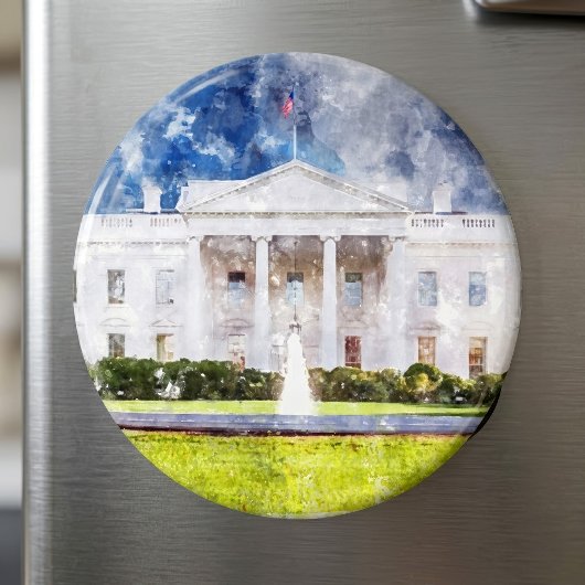 Het Witte Huis in Washington DC Aquarel Magneet