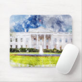 Het Witte Huis in Washington DC Aquarel Muismat (Met muis)