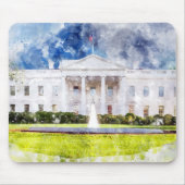 Het Witte Huis in Washington DC Aquarel Muismat (Voorkant)