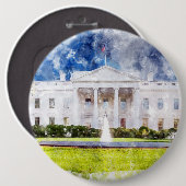 Het Witte Huis in Washington DC Aquarel Ronde Button 6,0 Cm (Voorkant /achterkant)
