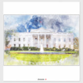 Het Witte Huis in Washington DC Aquarel Sticker (Vel)