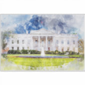 Het Witte Huis in Washington DC Aquarel Sticker (Voorkant)