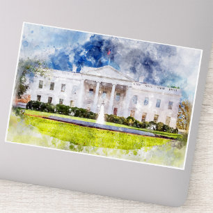 Het Witte Huis in Washington DC Aquarel Sticker