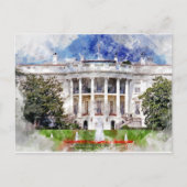 Het Witte Huis in Washington DC in Waterverf Briefkaart (Voorkant)