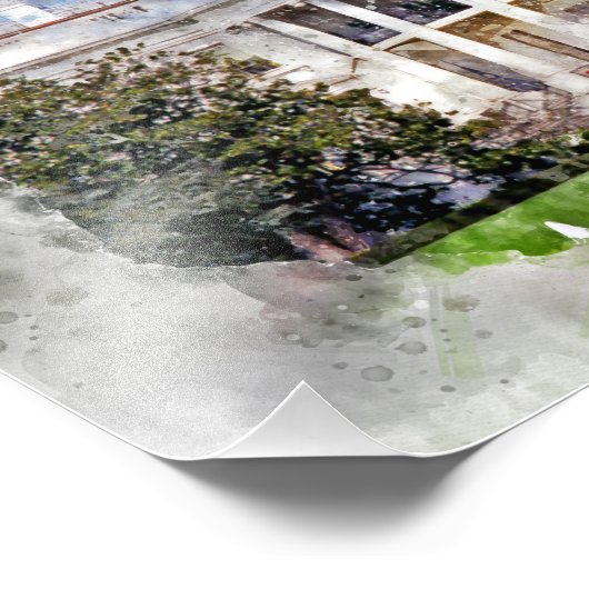 Het Witte Huis in Washington DC in Waterverf Foto Afdruk (Hoek)