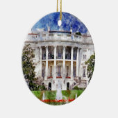 Het Witte Huis in Washington DC in Waterverf Keramisch Ornament (Rechts)
