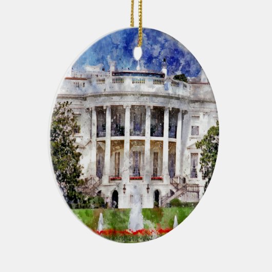 Het Witte Huis in Washington DC in Waterverf Keramisch Ornament (Rechts)