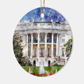 Het Witte Huis in Washington DC in Waterverf Keramisch Ornament (Links)