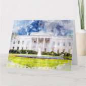 Het Witte Huis in Washington DC Waterverf Bedankkaart (Voorkant)