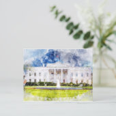 Het Witte Huis in Washington DC Waterverf Briefkaart (Staand voorkant)
