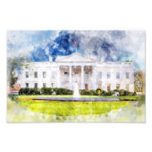 Het Witte Huis in Washington DC Waterverf Foto Afdruk (Voorkant)