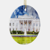Het Witte Huis in Washington DC Waterverf Keramisch Ornament (Rechts)