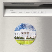 Het Witte Huis in Washington DC Waterverf Magneet (Insitu (Vaatwasser))