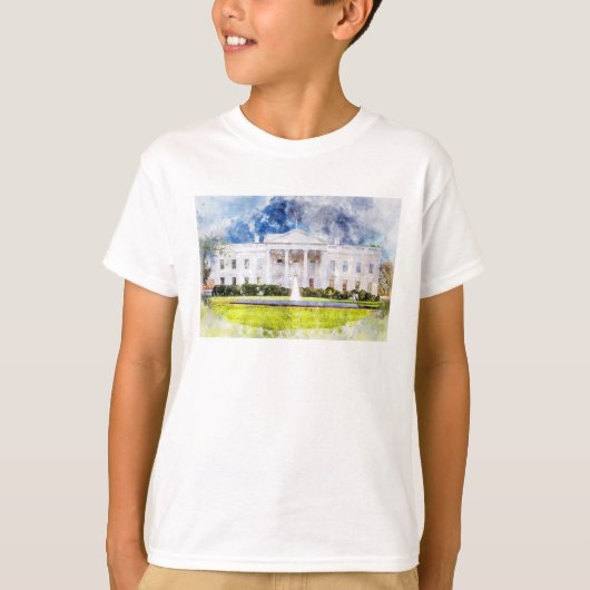 Het Witte Huis in Washington DC Waterverf T-shirt (Voorkant)
