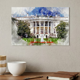 Het Witte Huis in Washington DC – Zuidelijke gevel Poster