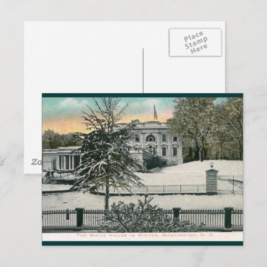 Het Witte Huis in Winter, Washington DC  Briefkaart (Voorkant / Achterkant)