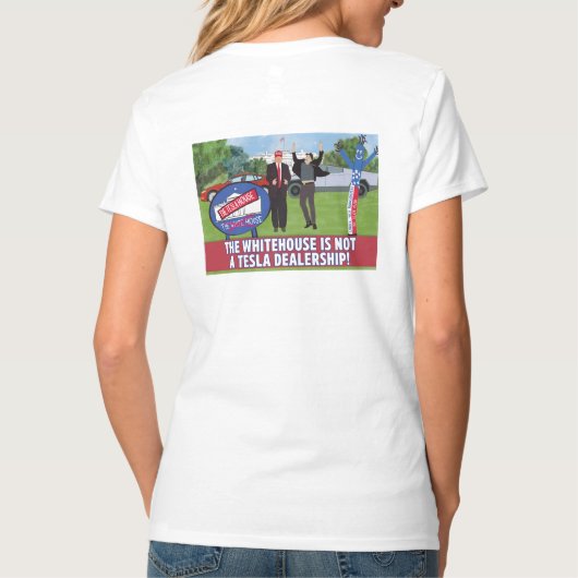 Het Witte Huis is geen Tesla T-shirt (Achterkant)